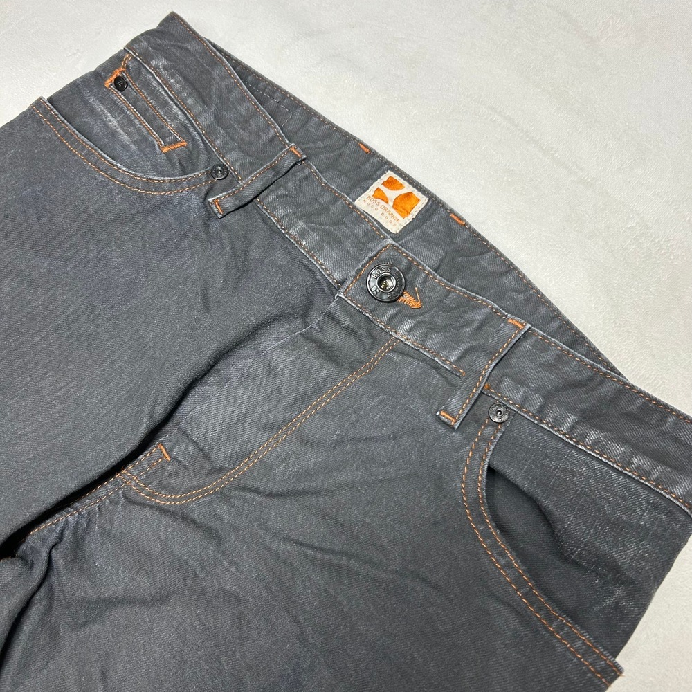 Hugo Boss Orange Jeans Mens 32x36 Dark Gray Straight Leg Button Fly Denim Pants